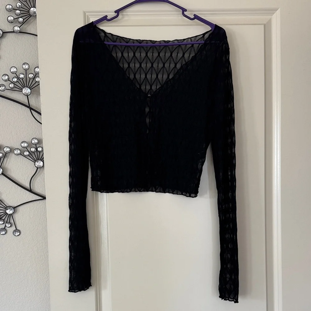 Dazy Elegant Black Size Large Women's Crop Top